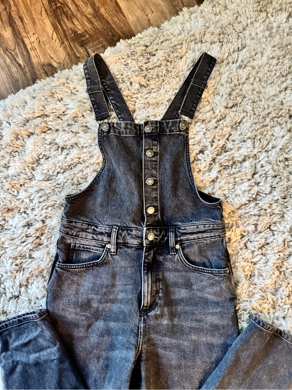 We The Free Black Denim High-Bib Overalls - Picture 3 of 7